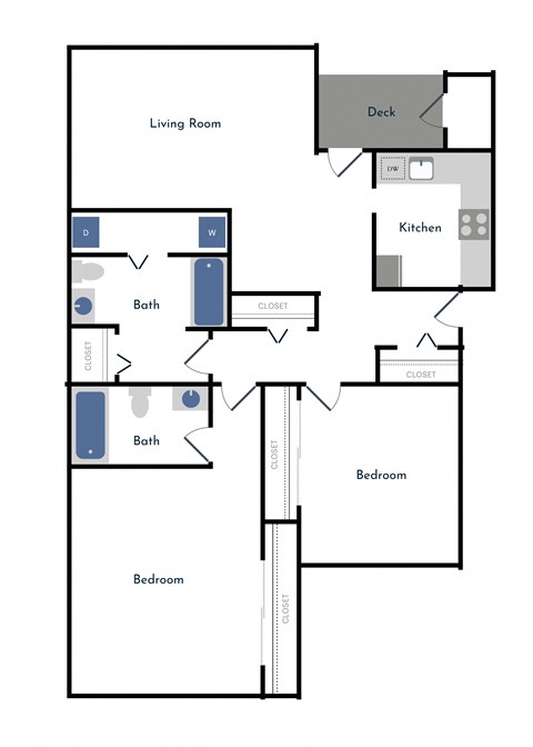 a floor plan of a house with a bedroom and a living room